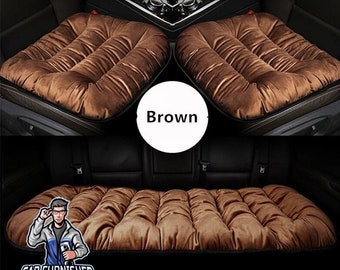 Car Seat Cushion (6 Colors) | Car Accessories | Winter Pillow | Soft | Keeps Warm | Comfortable | Universal Fit | Velvet | Back & Front Seat