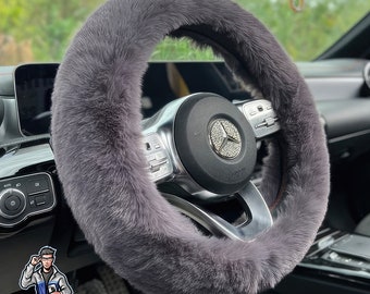 Funda de volante mullida / Extra suave / Súper suave / Diseño adorable / Accesorios para coche / Ajuste universal / Antideslizante / Tacto suave / Coche adorable