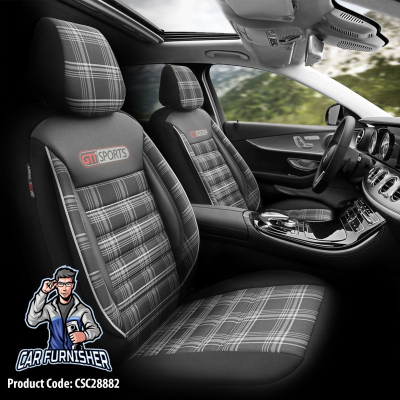 Brown Plaid Car Seat Covers