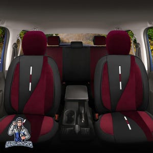 Car Seat Covers - Elysia Foal Feather & Leather Design | Airbag Compatible | Universal Fit | Seat Protection | Pet Friendly | High Resistant