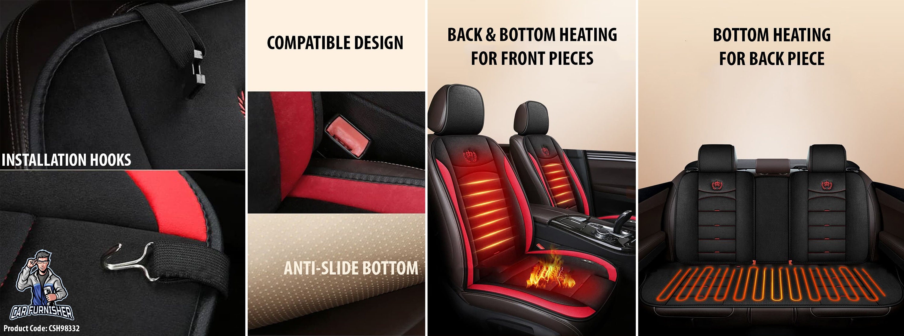 Car Seat Heater Car Seat Cover (4 Colors) Front Seat