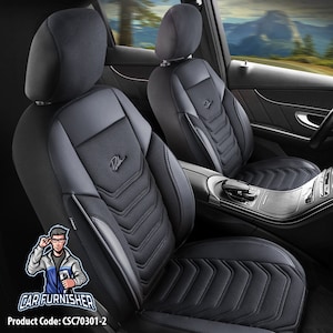 Car Seat Cover (3 Colors) Full Set | Car Accessories | High Quality Leather | Pique Fabric | Sporty Look | Stylish | Comfortable | Fashion