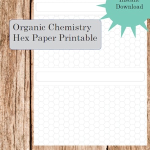 Printable Hexagon Paper for Organic Chemistry. Grid Hexagon Paper ...