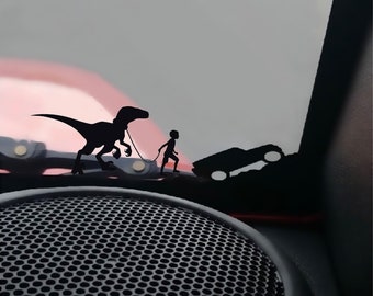 Raptor being walked Easter Egg Decal