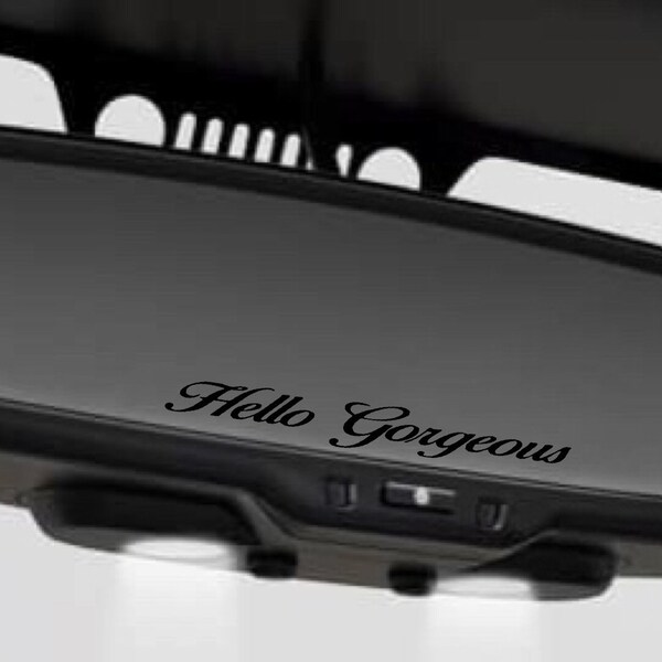 Hello Rear View Mirror Decal Etsy