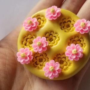 Carnation Flowers Silicone Mold Chocolate Mini Flowers Mold For Fondant For Polymer Clay Flower Resin Flower Cupcake Decor