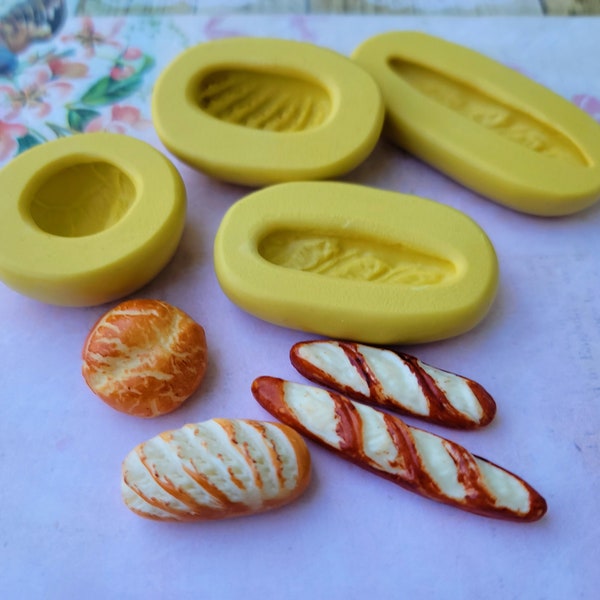 Bread Silicone Mold Loaf of Bread Mold For Fondant  French Baguette For Polymer Clay Resin Wax Soap