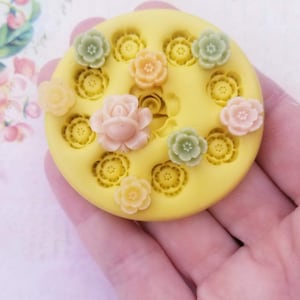 Flowers Silicone Mold Chocolate Mini Flowers Mold For Fondant For Polymer Clay Flower Resin Flower Cupcake Decor