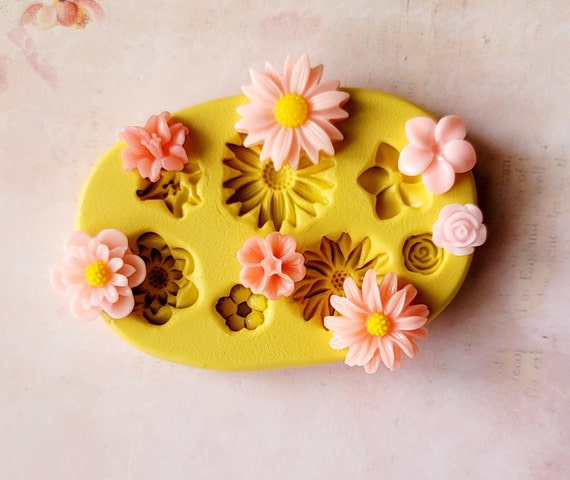 Different Flowers Silicone Mold Rose Mold for Chocolate Lily Mold for  Fondant for Polymer Clay Resin 