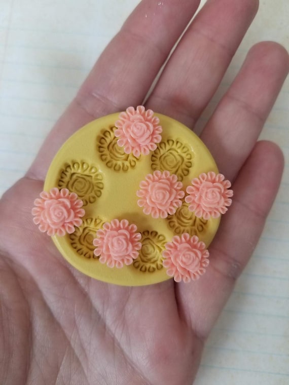 Round Flowers Silicone Mold Chocolate Mini Flowers Mold For Fondant For  Polymer Clay Flower Resin Flower Cupcake Decor
