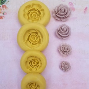 Roses set of silicone molds roses fondant chocolate flower mold for polymer clay resin  mold cake decor