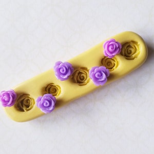 Tiny roses silicone mold fondant chocolate flower mold for polymer clay resin  mold cake decor