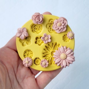 Flower Variety Silicone Mold: Rose, Fondant, Polymer Clay