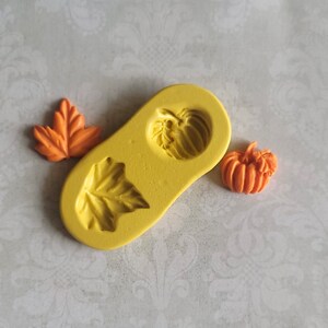 Pumpkin Silicone Mold Fall Mold For Chocolate Thanksgiving Mold For Fondant For Polymer Clay Resin Leaf Mold