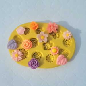 Miniature Flowers Mold For Fondant Chocolate Mold Roses For Polymer Clay Resin