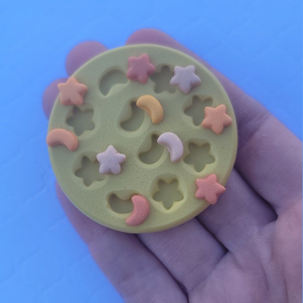 Tiny Crescents Mold For Chocolate Stars Mold For Fondant Star Polymer Clay Resin