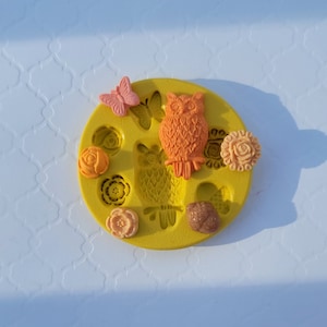 Owl mold fondant bird molds for chocolate flowers mold for clay mold polymer clay