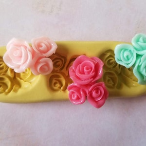 Roses trio silicone mold 25mm  roses fondant chocolate flower mold for polymer clay resin  mold cake decor