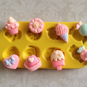 Cupcake Candy Silicone Mold: Miniature Sweets, Fondant, Clay