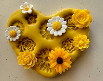 Flower Silicone Mold: Rose, Daisy, Fondant, Clay, Resin