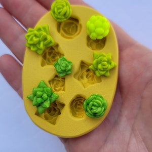 Succulents Mold For Fondant  Chocolate Flower Succulent Plant Mold For Polymer Clay Resin Charm