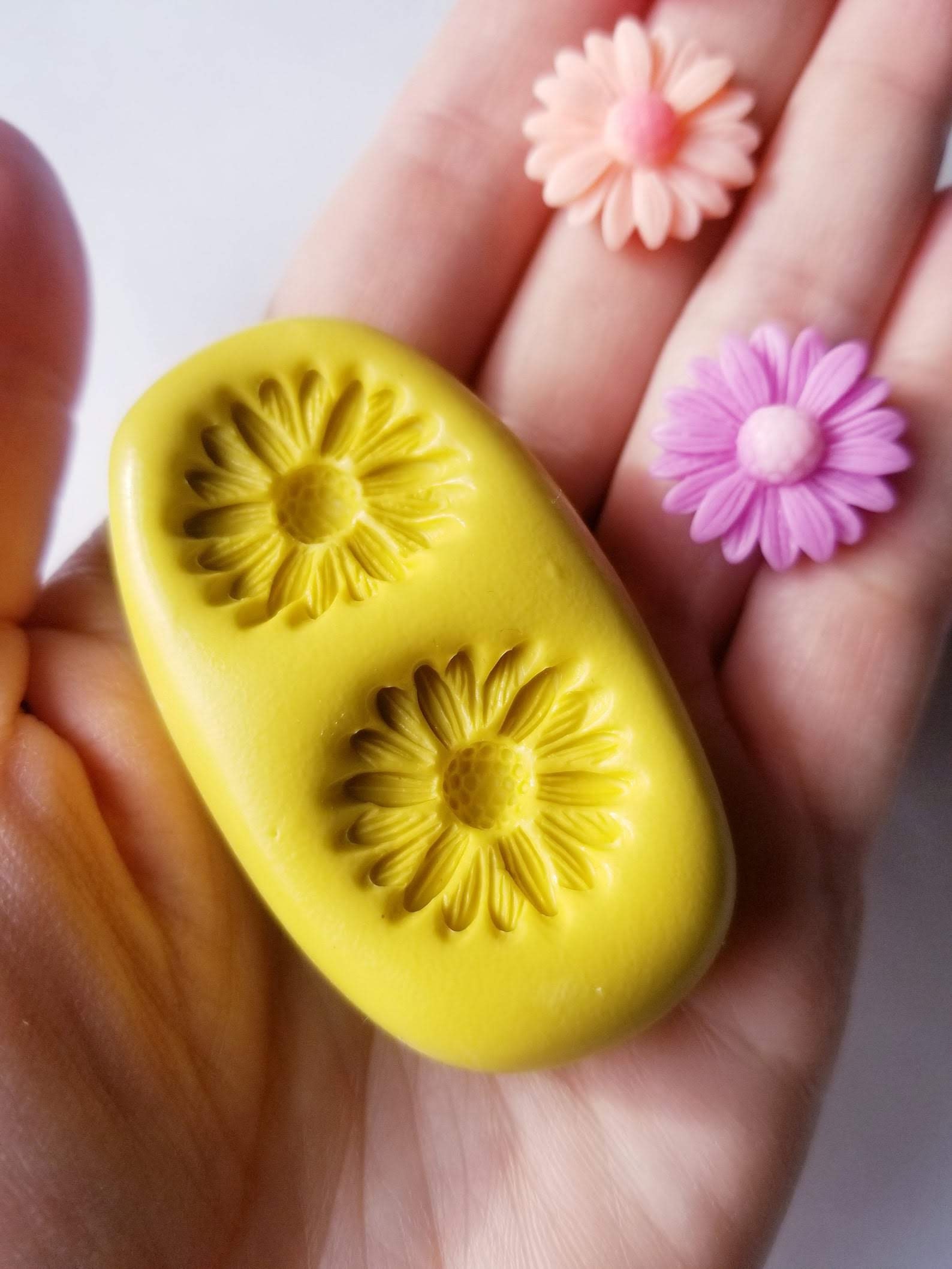 Different Flowers Silicone Mold Flower Center Mold for Chocolate Mini Flower  Mold for Fondant for Polymer Clay Resin 
