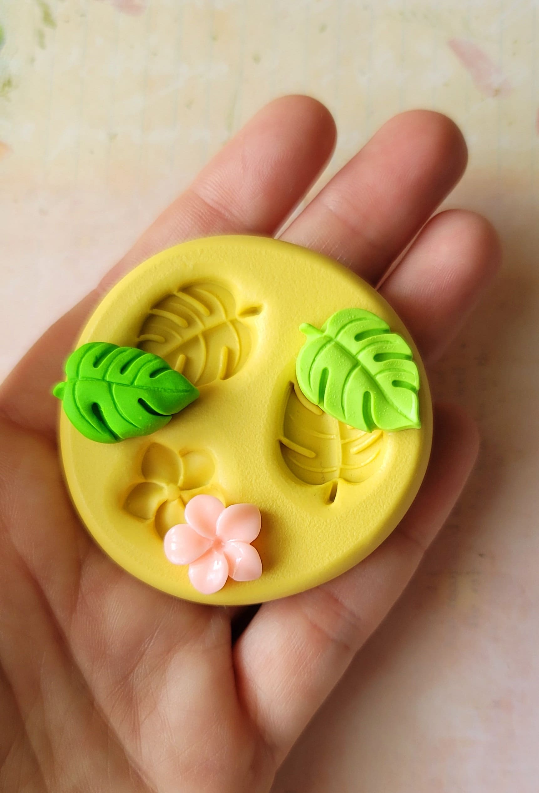 Monstera Leaf and Plumeria Mold Fall Mold For Chocolate Tropical Leaf Mold For Fondant For Polymer Clay Resin