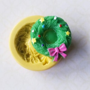 Christmas Wreath Silicone Mold Chocolate Christmas Mold For Fondant For Polymer Clay Resin Cupcake Decor