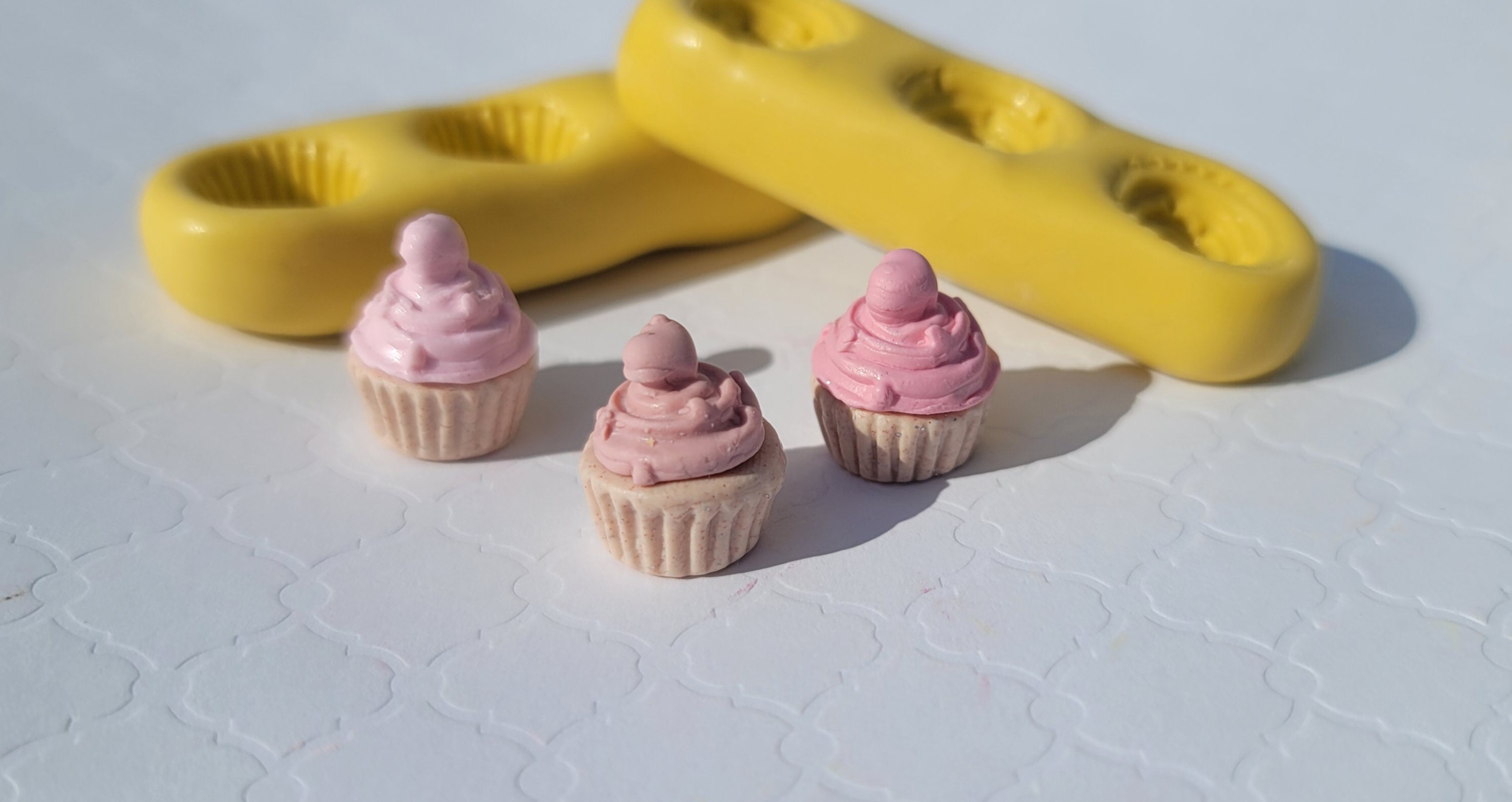 Tiny Cupcakes Silicone Mold: Dollhouse Miniature, Fondant, Polymer