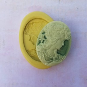 Lady Cameo Silicone Mold For Chocolate Fondant  Mold For Fondant For Polymer Clay Resin