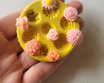 Flowers Silicone Mold Roses For Fondant Chocolate Daisy Mold For Fondant For Polymer Clay Resin Wax Soap