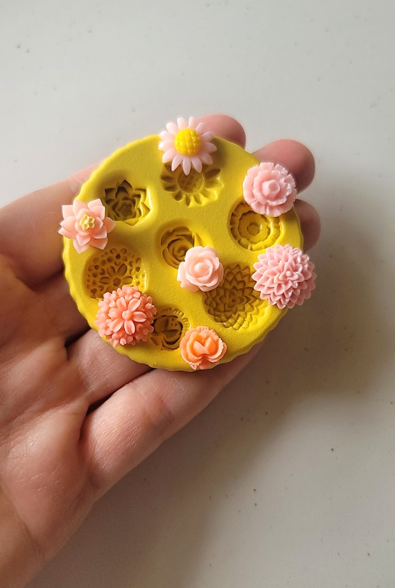 Different Flowers Silicone Mold Flower Center Mold for Chocolate Mini Flower  Mold for Fondant for Polymer Clay Resin 