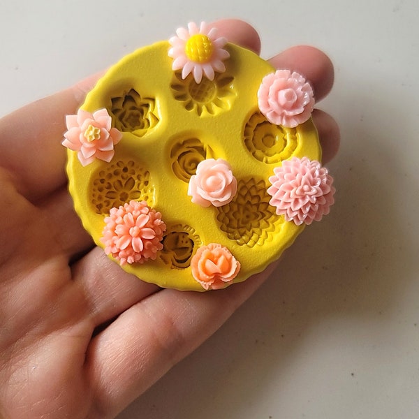 Flowers Silicone Mold Roses For Fondant Chocolate Daisy Mold For Fondant For Polymer Clay Resin Wax Soap