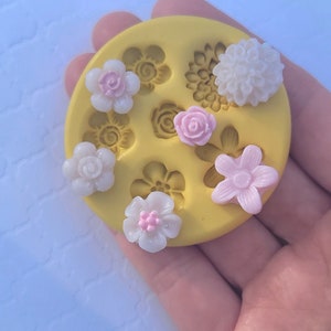 Tiny Flowers Mold For Fondant Chocolate Mold Rose For Polymer Clay Resin Mold