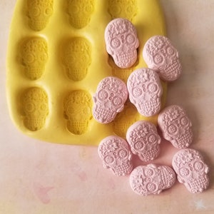 Sugar Skull Silicone Mold: Fondant, Chocolate, Resin, Clay