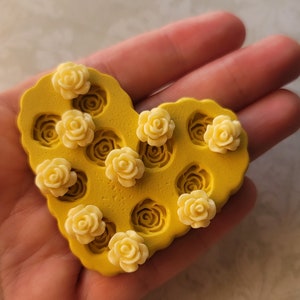 Mini Roses Silicone Mold: Fondant, Clay, Resin, Wax