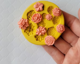 Flower Variety Silicone Mold: Rose, Lily, Daisy - Fondant, Clay, Resin