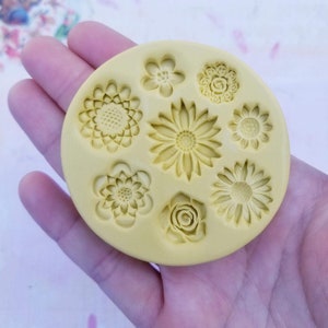 Flower variety silicone  daisy mold fondant chocolate mold mini flowers mold for clay resin