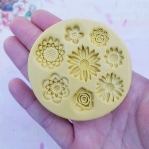Flower Variety Silicone Mold: Daisy Fondant, Chocolate, Clay, Resin