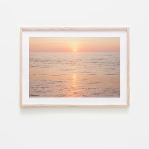 Ocean Sunrise, Digital Download Art Print, Nature Photography, Pastel Wall Art, Beach Landscape, Printable Wall Art