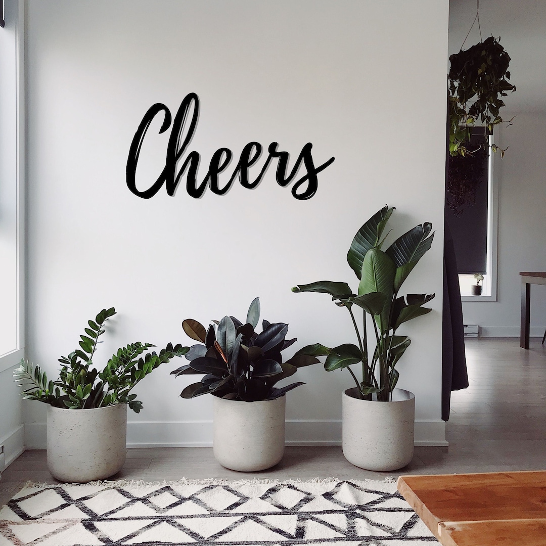 Cheers Metal Sign Bar Decor Cheers Metal Word Art Cheers Bar Decor