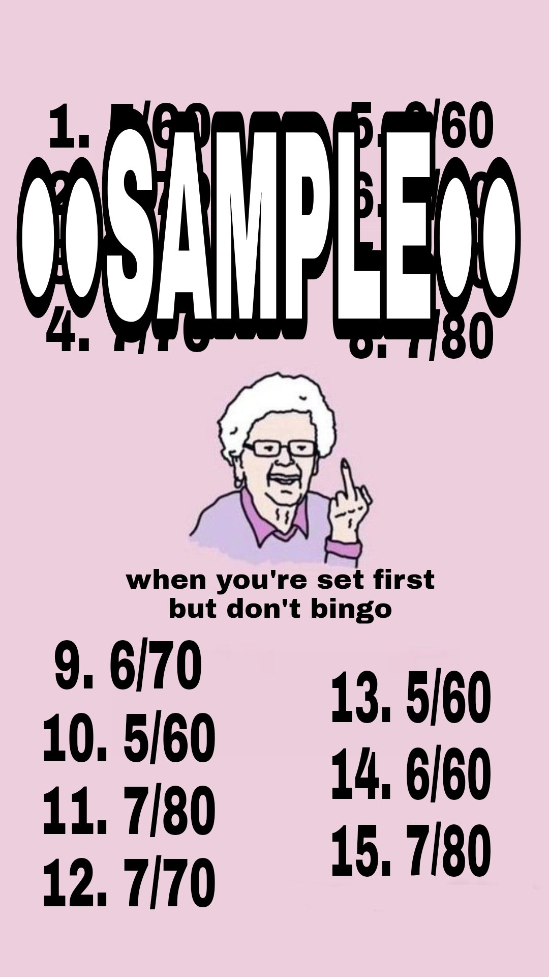 Bingo Board for sale Only 2 left at 75