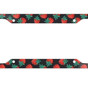 Berry Patch License Plate Frame- Strawberry License Cover- Cute Car Decor- Strawberries- License Plate Cover- Cute License Plate - Red Berry