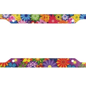 Colorful Retro Flowers License Plate Frame - Car Accessory - License Plate - Retro Flower - Floral License Plate - Retro 70's- Gift For Her