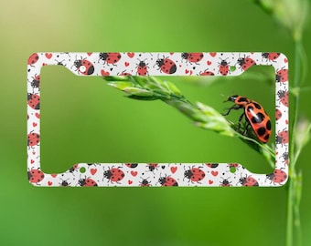 Lovebug-Nummernschildrahmen- Marienkäfer-Nummernschild-Bezug-Niedliches Auto-Accessoire-Marienkäfer-Käfer-Liebhaber- Entomophile- Roter Marienkäfer