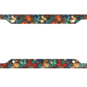 Stained Glass Butterfly License Plate Frame- Stained Glass- Butterflies-License Plate Cover- Naturalist License Plate-Naturalist Gift-Nature