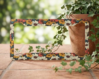 Nummerplaatlijst bijentuin - bloemen kentekenplaatafdekking - imker cadeau - natuurliefhebber autoaccessoire - honingbijen
