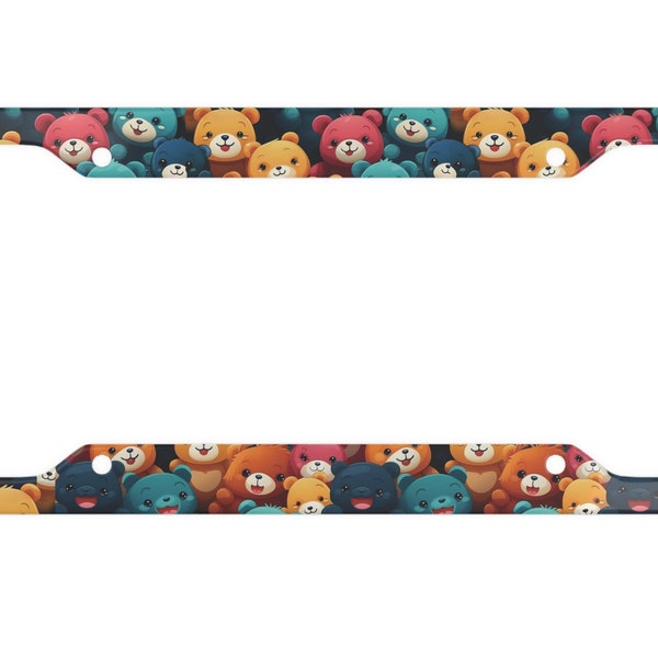 Cute Teddies License Plate Frame - Teddy Bear License Plate - Teddy Bears - Teddy Bears Car Accessory - Cute Teddy Bears Car Decor - Bears