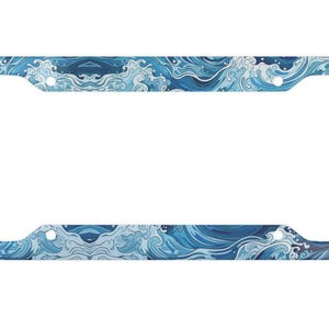 Ocean Waves License Plate Frame - Ocean License Plate - Ocean Lover Gift - Ocean Car Decor - Ocean Waves License Plate- Beachcomber Gift