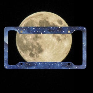 Harvest Moon License Plate Frame- Moon License Plate Cover- Celestial License Plate- Moonlight Plate Frame- Night Sky- Full Moon- SkyWatcher
